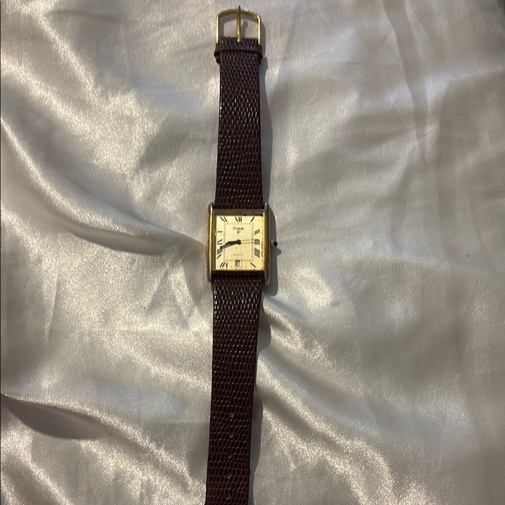 Pulsar Brown and Gold Dress Watch with Leather Strap